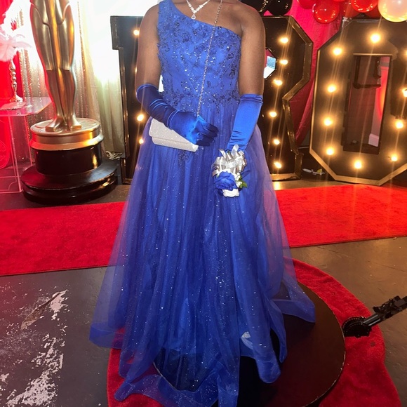 Elegant Blue Junior Dress - Picture 3 of 13